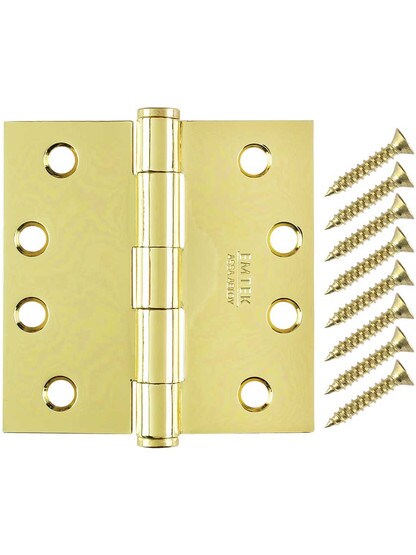 Alternate View 4 of 4-Inch Heavy Duty Plated Steel Door Hinge With Button Tips.