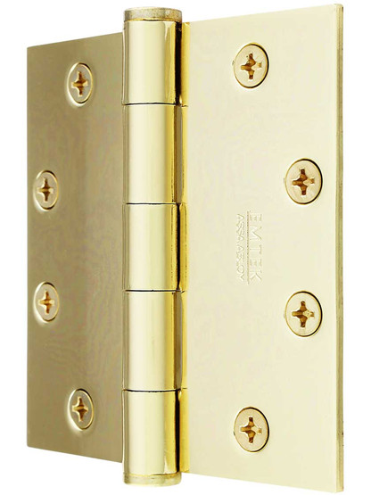 Alternate View of 4 1/2-Inch Heavy Duty Plated-Steel Door Hinge With Button Tips.