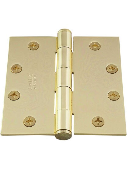 Alternate View 2 of 4 1/2-Inch Heavy Duty Plated-Steel Door Hinge With Button Tips.