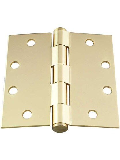 Alternate View 3 of 4 1/2-Inch Heavy Duty Plated-Steel Door Hinge With Button Tips.
