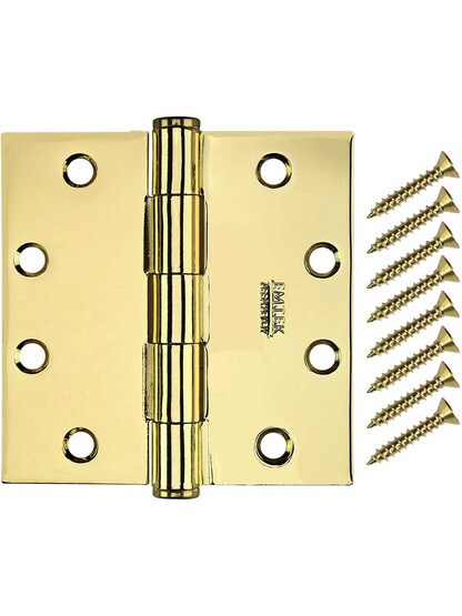 Alternate View 4 of 4 1/2-Inch Heavy Duty Plated-Steel Door Hinge With Button Tips.