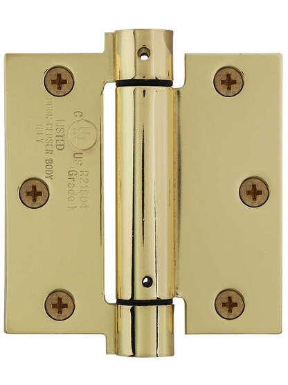 Alternate View 2 of 3 1/2 inch Single Action Spring Hinge with Square Corners.