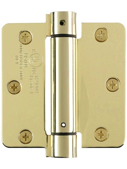 Alternate View 2 of 3 1/2-Inch Single Action Spring Hinge With 1/4-Inch Radius Corners.