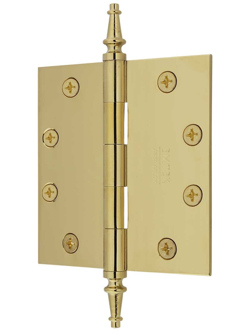 BLK Victorian Steeple TAAMBA Brass Door Hinge 4.5 x 4.5 TD HDF 4545 10B New 1