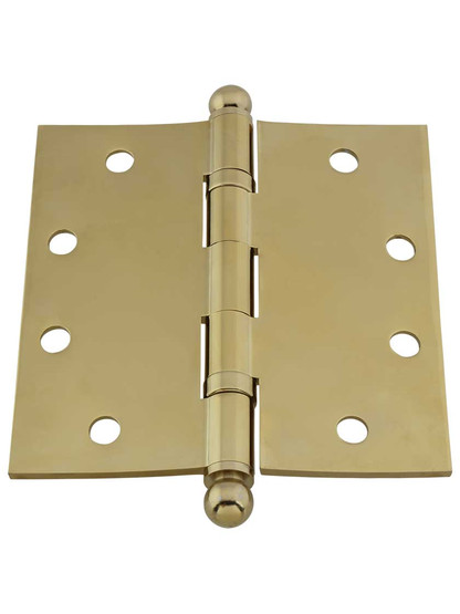4 1/2" Solid Brass Ball-Bearing Door Hinge with Ball Tips
