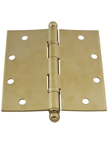 Alternate View 3 of 5 inch Solid Brass Ball-Bearing Door Hinge with Ball Tips.