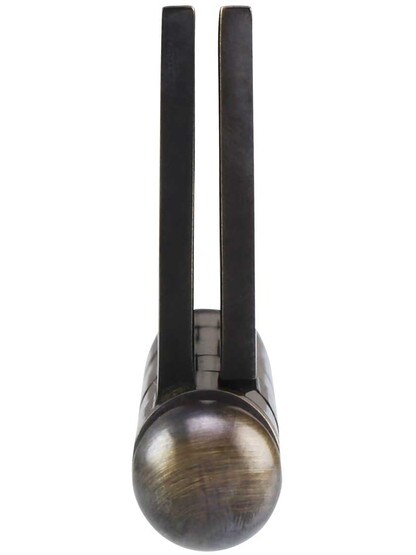 Alternate View 5 of 3 inch Solid-Brass Door Hinge with Ball Finials in Antique-by-Hand.