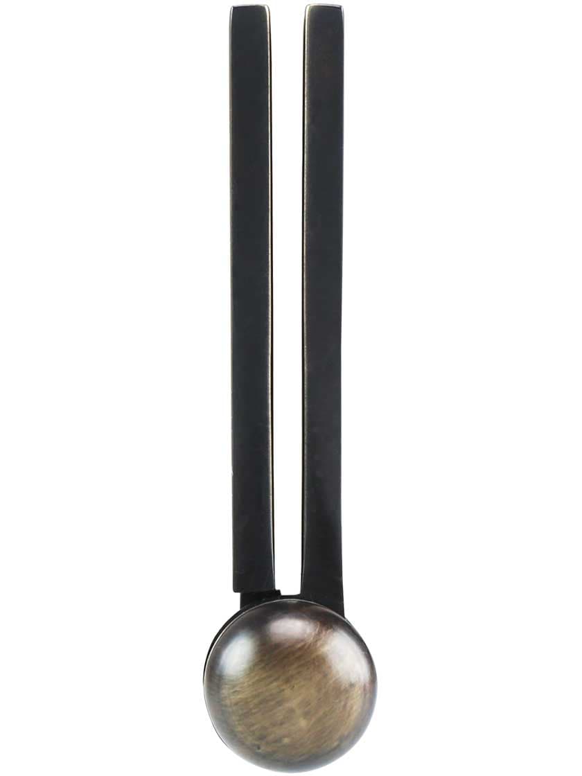 Alternate View 5 of 4 inch Solid-Brass Door Hinge with Ball Finials in Antique-by-Hand.