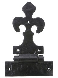 Light Duty Cast Iron Strap Hinge With Fleur De Lis Motif