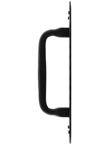 Alternate View of Colonial Forged Iron Door Pull With Back Plate