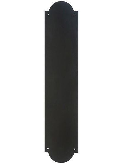 Forged Iron Colonial Push Plate with a Lacquered Black Finish