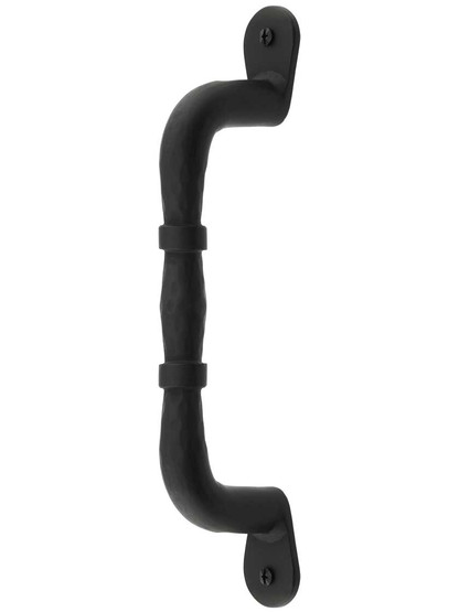 Canterbury Forged Iron Door Pull with a Lacquered Black Finish