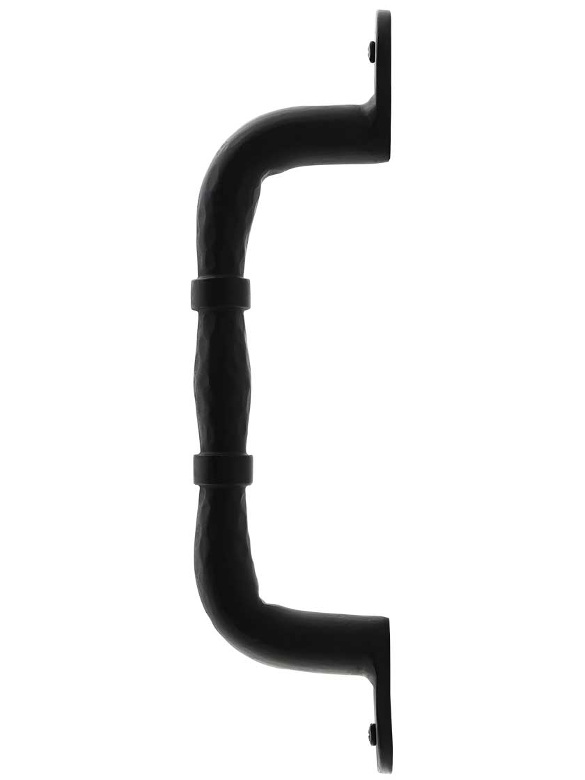 Alternate View of Canterbury Forged Iron Door Pull with a Lacquered Black Finish