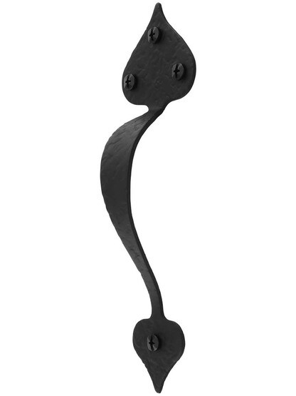 8 3/4 inch Forged Iron Door Pull With Heart Tips