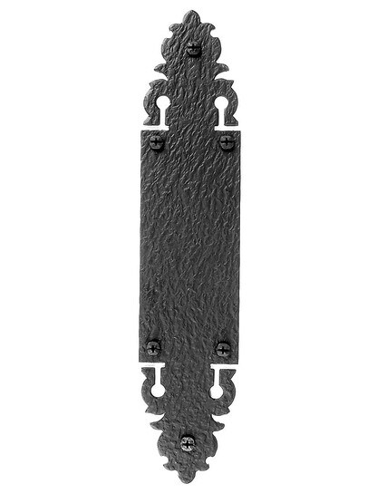 Alternate View of 12 inch Warwick Iron Push Plate With Rough Textured Surface.
