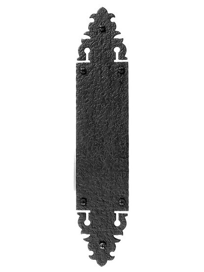 Alternate View of 15 inch Warwick Iron Push Plate With Rough Textured Surface.
