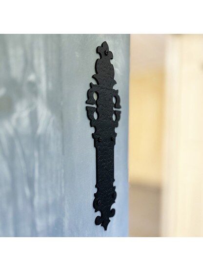 12" Forged Iron Decorative Push Plate With Rough Textured Surface