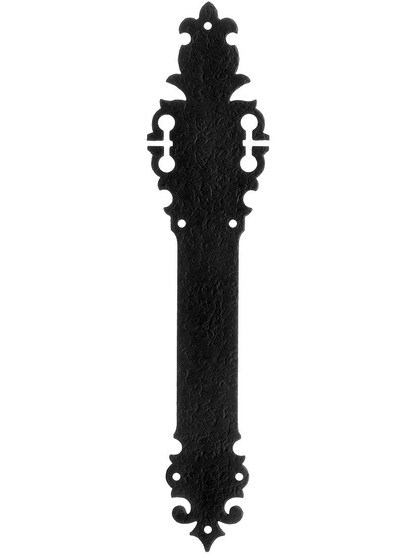 17 inch Forged Iron Decorative Push Plate With Rough Textured Surface.