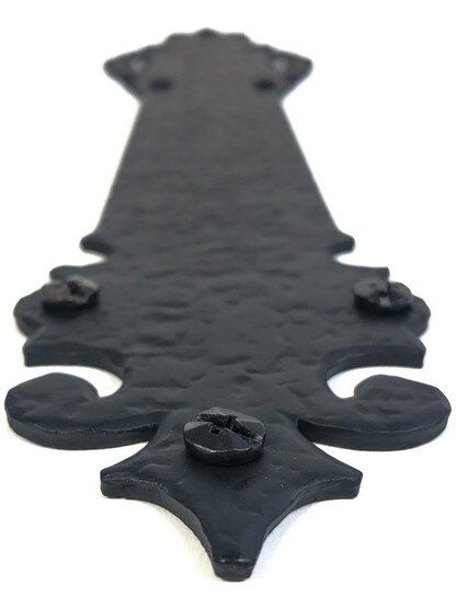 17" Forged Iron Decorative Push Plate With Rough Textured Surface