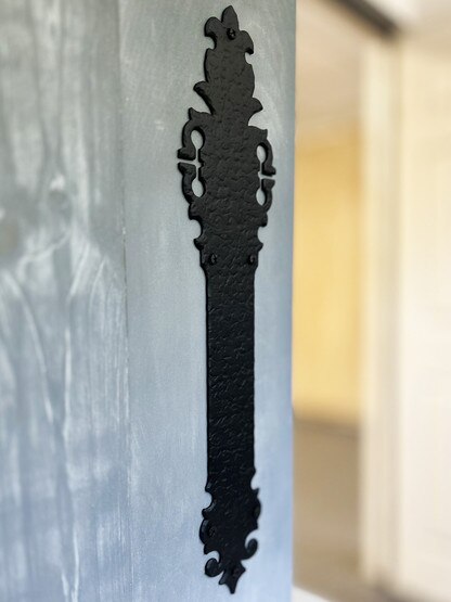 17" Forged Iron Decorative Push Plate With Rough Textured Surface