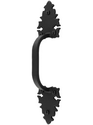 10 7/8 inch Warwick Iron Door Pull With Textured Surface.