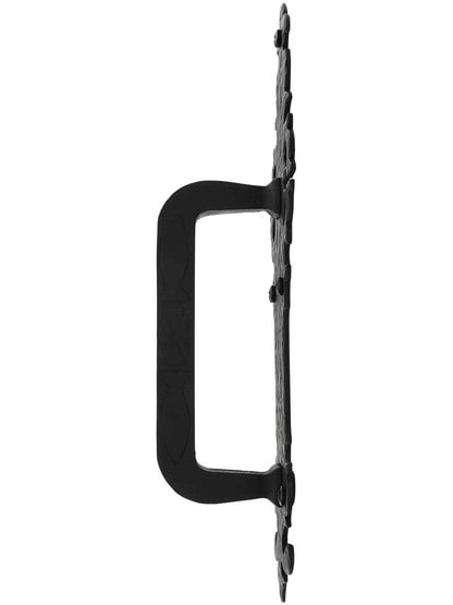 Alternate View of Warwick Iron Entry Handle With 12 inch Backplate.