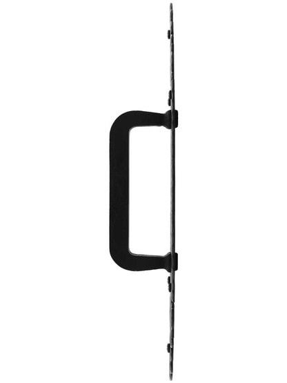 Alternate View of Warwick Iron Entry Handle With 15 inch Backplate.
