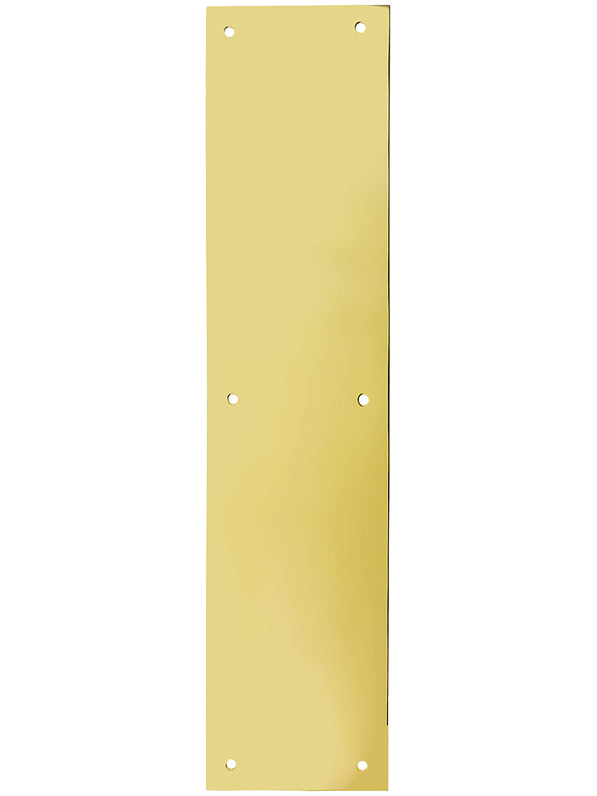 15" Commercial Push Plate In Solid Wrought Brass