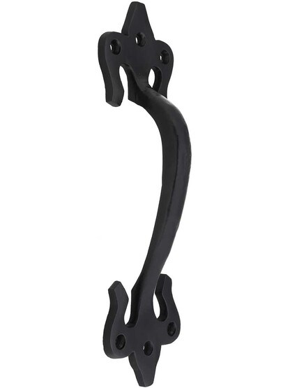 Fleur De Lis Door Pull With Black Powder Coated Finish