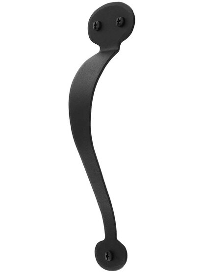 Hand-Forged Door Pull with Bean Tips - 8 inch.