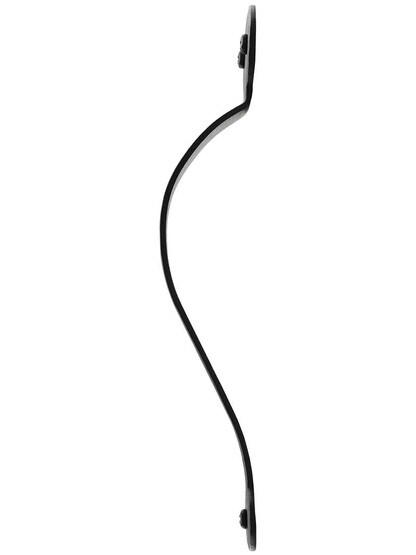 Alternate View of Hand-Forged Door Pull with Bean Tips - 8 inch.