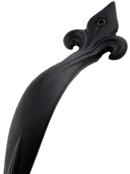 Orleans Cast Iron Door Pull With Black Powder-Coated Finish