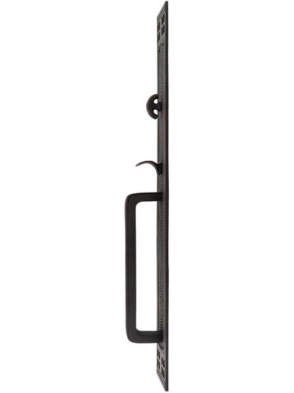 Alternate View of Arts and Crafts Thumblatch Mortise Entry Set In Oil-Rubbed Bronze.