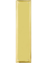 Stepped Deco Push Plate In Polished, Lacquered Brass