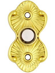 Radiant Design Door Bell Button In Stamped Brass