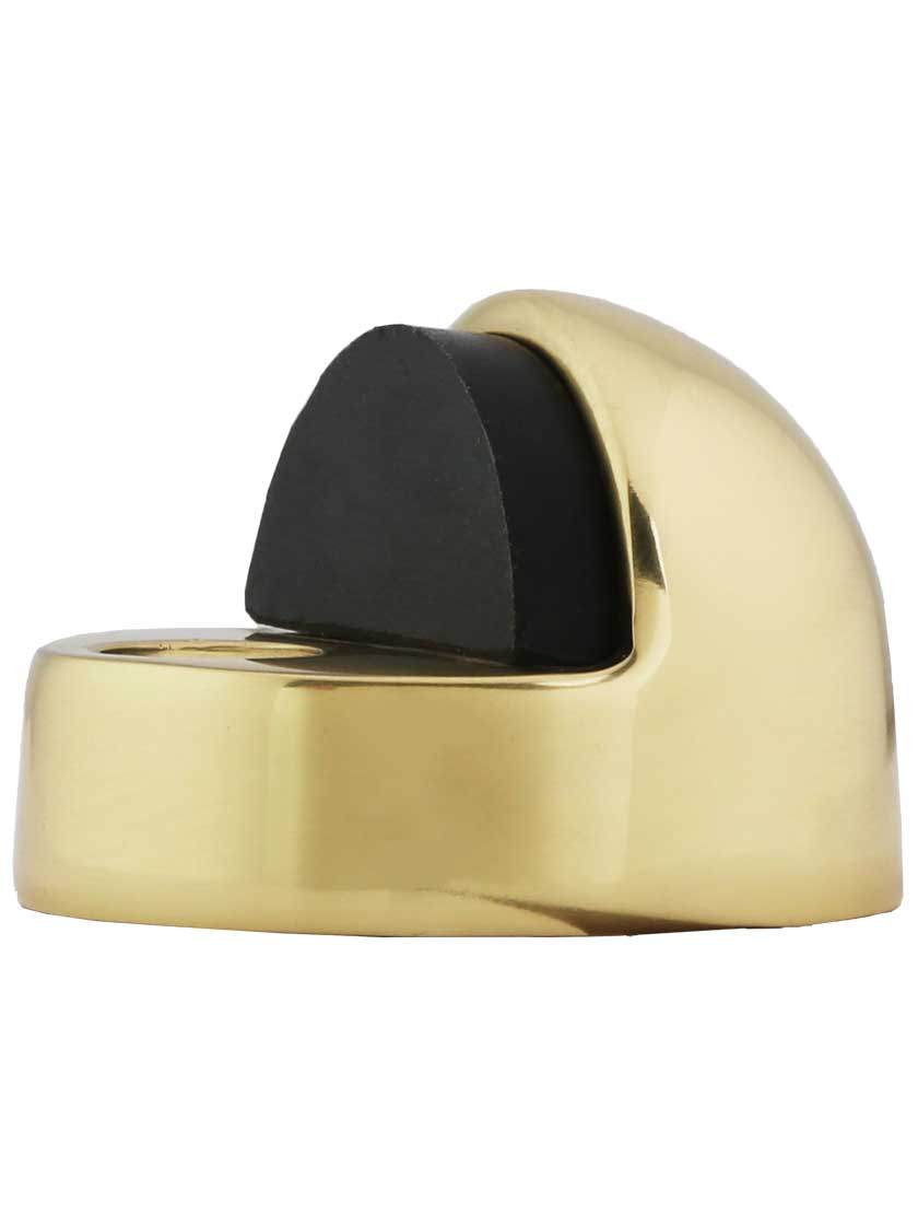 Tall Dome Door Stop with Black Rubber Bumper