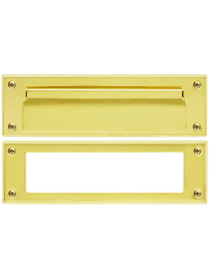 Solid Brass Medium Letter Size Mail Slot With Open Back Plate House