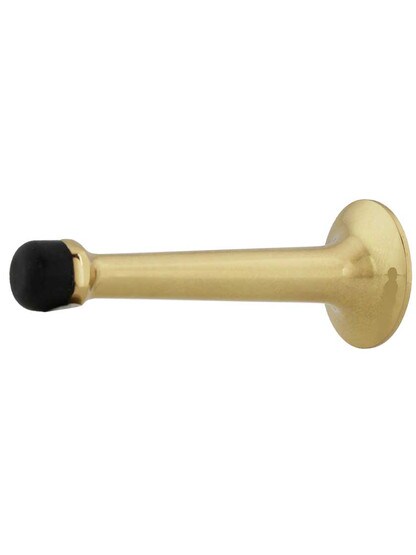 Alternate View 3 of 3 3/4 inch Wall-Mount Door Stop with Black Rubber Bumper .