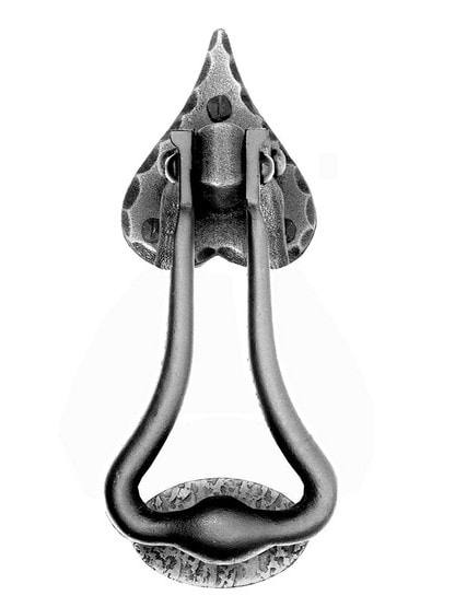 Alternate View of Black Iron Heart Door Knocker.