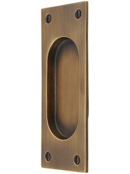 Rectangular Pocket Door Pull In Antique-By-Hand Finish