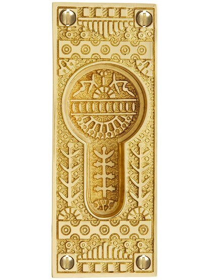 Alternate View of Windsor Pattern Pocket Door Pull without Keyhole.
