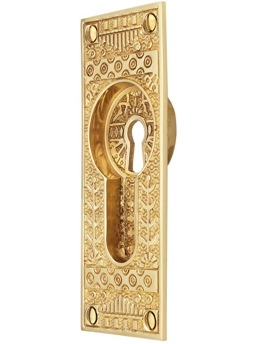 Alternate ViewPNG of Windsor Pattern Pocket Door Pull with Keyhole.