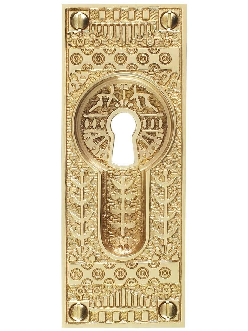 Alternate View of Windsor Pattern Pocket Door Pull with Keyhole.