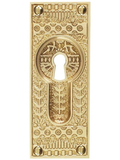Alternate View of Windsor Pattern Pocket Door Pull with Keyhole.