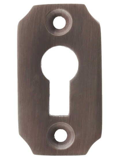 Cast-Brass Plain Keyhole Cover in Antique-By-Hand.
