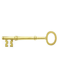 5" Solid Brass Rim Lock Key With Fancy Notched Bit