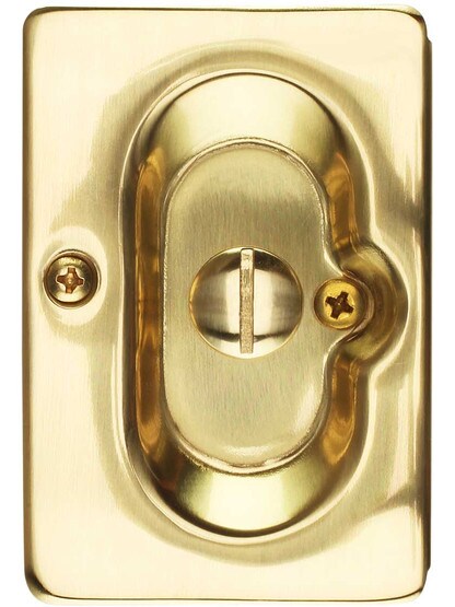 Alternate View of Premium Quality Mid-Century Pocket Door Lock Set.