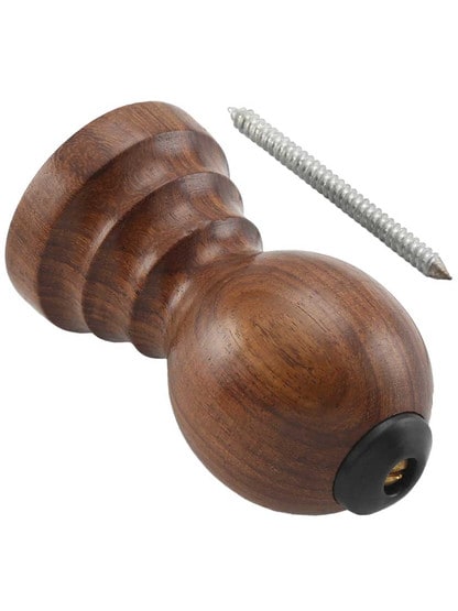 Wood Wall-Mount Doorstop in Rosewood.