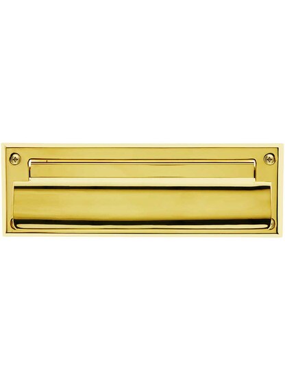 Alternate View of Solid Brass Letter Size Mail Slot Front Plate For Exterior Mounting.