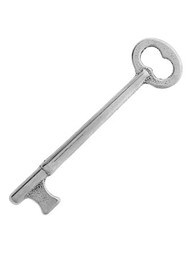 3 3/16" Polished Iron Mortise Lock Key With Plain Bit